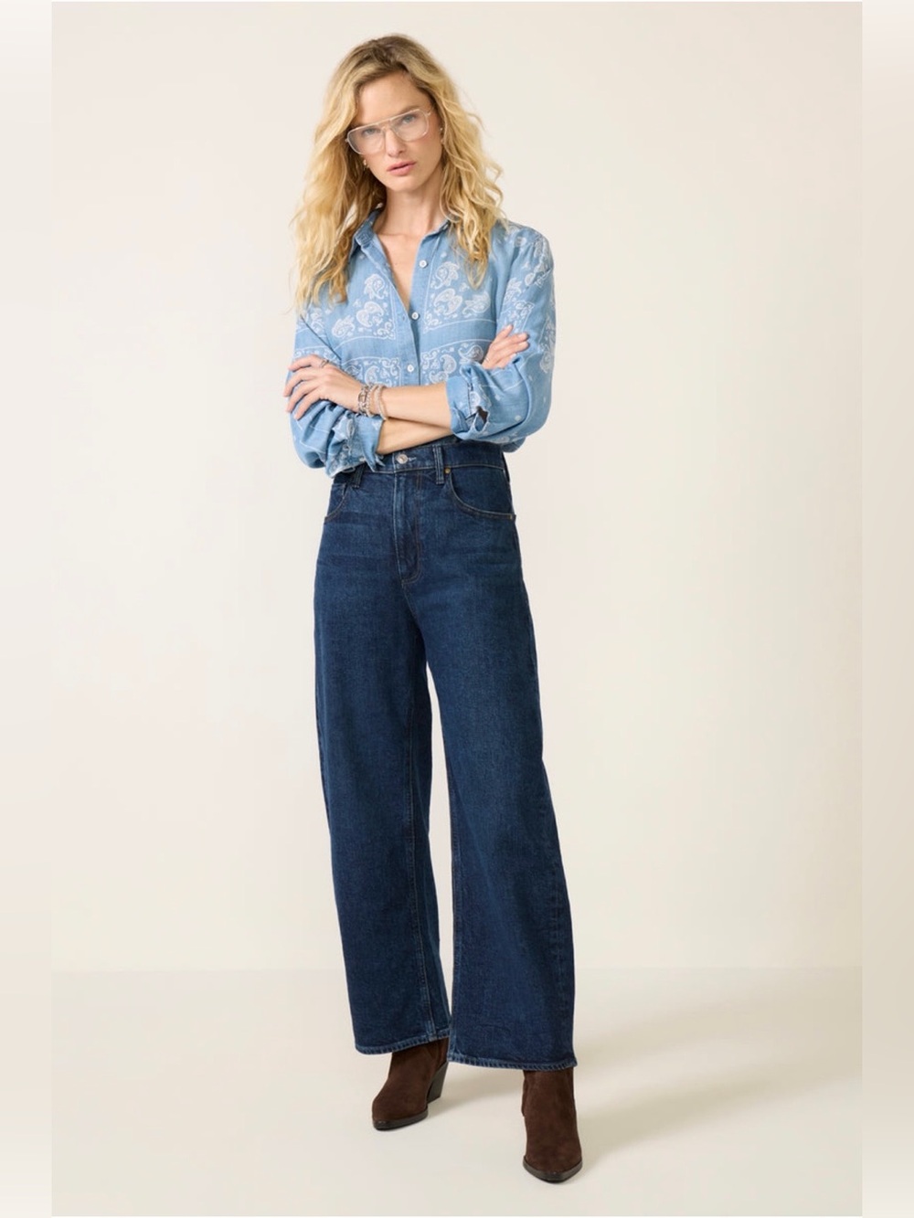PAIGE Arellia Skimmer Barrel Jean 29 Visage NWT